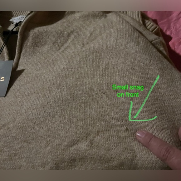 LELIS Women’s Taupe Knit Half-Zip Sweater NEW & Cute Extra Long Comfy - Picture 7 of 8